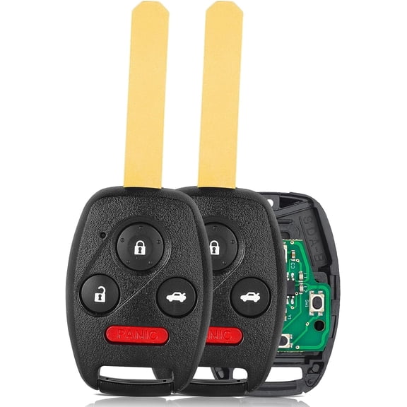 2 Pieces Keyless Entry Remote Control Head Key Fob Replacement Fits for Honda Accord 2003 2004 2005 2006 2007 OUCG8D380HA 35118SDAA11 ID46 313.8MHZ 3+1 Buttons