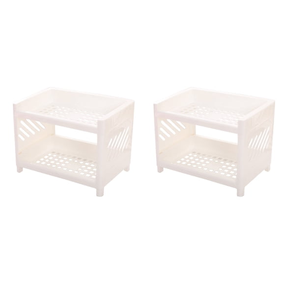 2-Pack Double Layer Kitchen Cabinet Storage Shelves, Display Shelves for Cabinets and Kitchen Organization