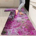 thumbnail image 1 of 2 Pieces Kitchen Rugs, Abstract Anti Fatigue Non Slip Foam Cushioned Art Modern Radiant Orchid Comfort Indoor Floor Mat Runner Rug Set for Laundry Office Sink Bathroom (17"x48"+17"x24"), 1 of 7