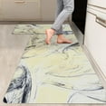 thumbnail image 1 of 2 Pieces Kitchen Rugs, Abstract Anti Fatigue Non Slip Foam Cushioned Grey Yellow Art Modern Painting Comfort Indoor Floor Mat Runner Rug Set for Laundry Office Sink Bathroom (17"X48"+17"X24"), 1 of 6