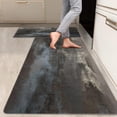 thumbnail image 1 of 2 Pieces Kitchen Rugs, Abstract Anti Fatigue Non Slip Foam Cushioned Mocha Brown Dappled Art Modern Comfort Indoor Floor Mat Runner Rug Set for Laundry Office Sink Bathroom (17"x48"+17"x24"), 1 of 6