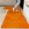thumbnail image 1 of 2 Pieces Kitchen Rugs, Abstract Anti Fatigue Non Slip Foam Cushioned Orange Tangerine Art Graffiti Comfort Indoor Floor Mat Runner Rug Set for Laundry Office Sink Bathroom (17"x48"+17"x24"), 1 of 7
