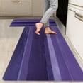 thumbnail image 1 of 2 Pieces Kitchen Rugs, Abstract Anti Fatigue Non Slip Foam Cushioned Purple Art Painting Comfort Indoor Floor Mat Runner Rug Set for Laundry Office Sink Bathroom (17"x48"+17"x24"), 1 of 6