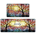 thumbnail image 1 of 2 Pieces Kitchen Rugs, Colorful Dreamy Tree Kitchen Mats for Floor, Cushioned Waterproof Non-Slip Foam Mat for Laundry, Office, Bathroom, Hallway, 47"x17"+29"x17", 1 of 7