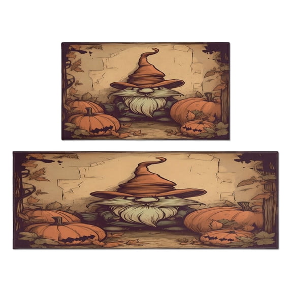 2 Pieces Of Kitchen Rugs and Mats Non Skid Washable Fall (52) Kitchen Mat,Floor Cushion Waterproof Rug,Rubber Backed Area Rugs for Laundry 47*17+30*17