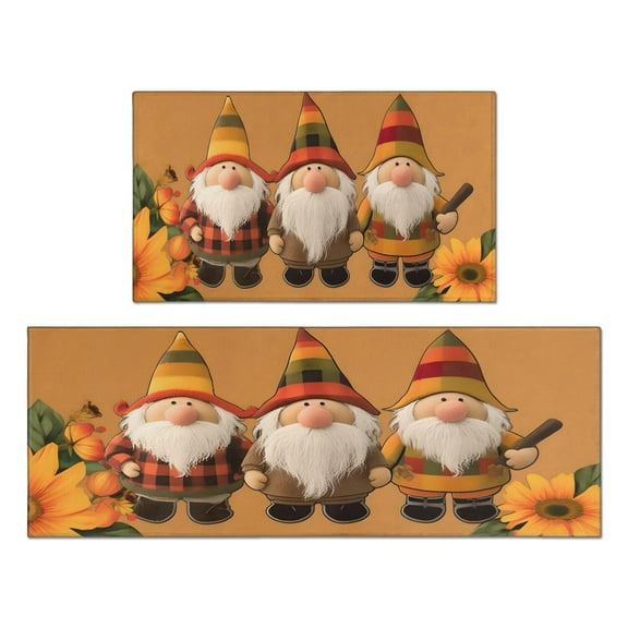 2 Pieces Of Kitchen Rugs and Mats Non Skid Washable Fall (74) Kitchen Mat,Floor Cushion Waterproof Rug,Rubber Backed Area Rugs for Laundry 47*17+30*17