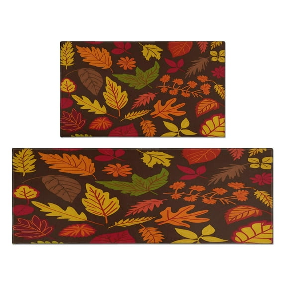 2 Pieces Of Kitchen Rugs and Mats Non Skid Washable Happy Halloween (15) Kitchen Mat,Floor Cushion Waterproof Rug,Rubber Backed Area Rugs for Laundry 47*17+30*17