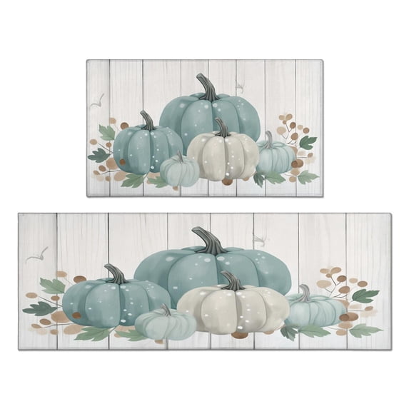 2 Pieces Of Kitchen Rugs and Mats Non Skid Washable Happy Halloween (9) Kitchen Mat,Floor Cushion Waterproof Rug,Rubber Backed Area Rugs for Laundry 47*17+30*17