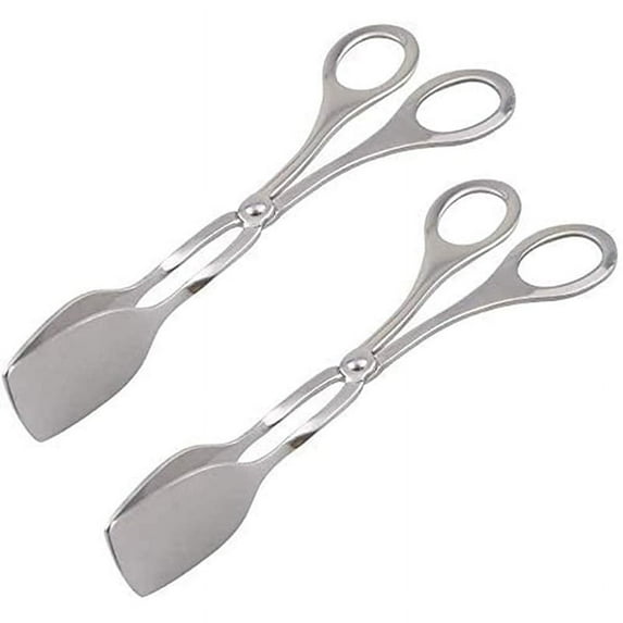 2 Pieces Kitchen Tongs Grill Pastry Serving Multi-Purpose the Scissors-Shaped Cooking