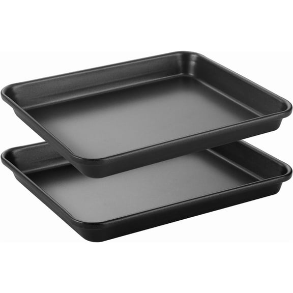 2 Pieces Large Flat Cookie Sheet No Edges, Nonstick Insulated Baking Pan, Commercial Oven Trays for Cooking, 16" X 14", Grey