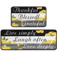 thumbnail image 1 of 2 Pieces Lemon Kitchen Decor Rug Set, Washable Non-Slip Kitchen Sink Mats, Indoor Laundry Room Runner Area Carpet Farmhouse Style Decoration 17"x47"+17"x30", 1 of 6