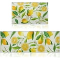 thumbnail image 1 of 2 Pieces Lemon Kitchen Rugs Set Kitchen Mats Non Slip Rubber Backing Area Rug Lemon Doormat Washable Indoor Outdoor Floor Mats Country Kitchen Decor, 17'''' x 30'''', 17'''' x 47'''', 1 of 6