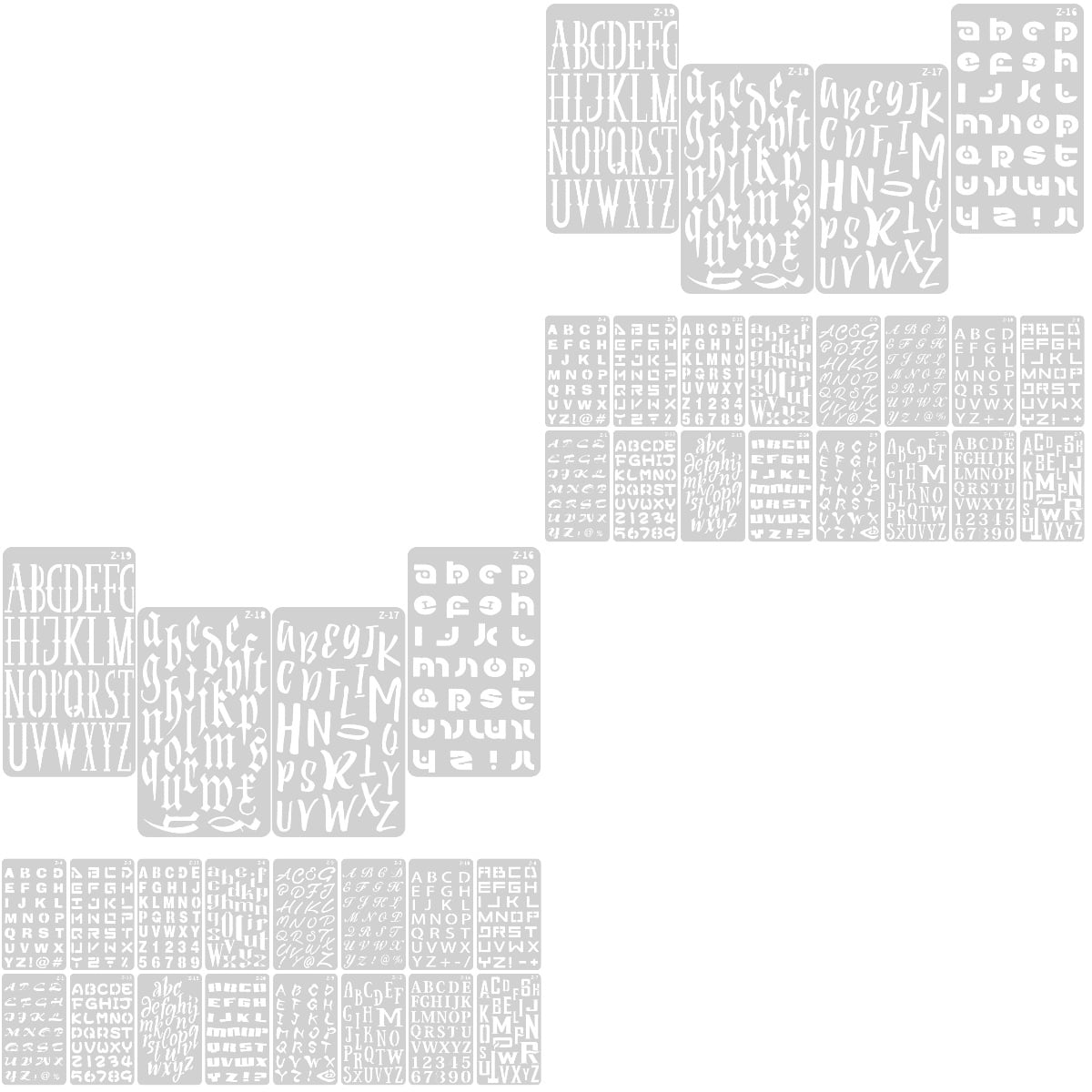 2 Pieces Letter Template Paint Markers Stencil Letters Circle Templates ...
