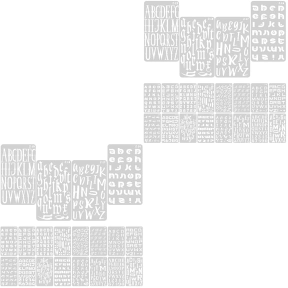 2 Pieces Letter Template Paint Markers Stencil Letters Circle Templates for Drafting White
