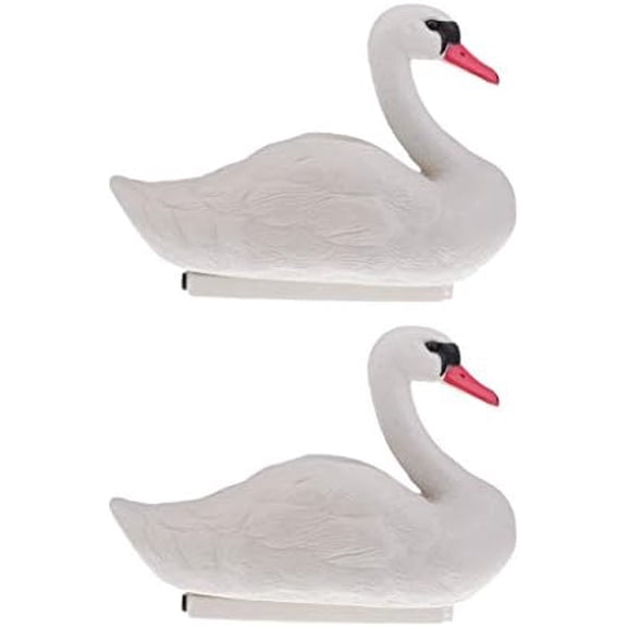 2 Pieces Lifelike Swan Hunting Decoy Floating Swan Garden Pond Decoration$$Other