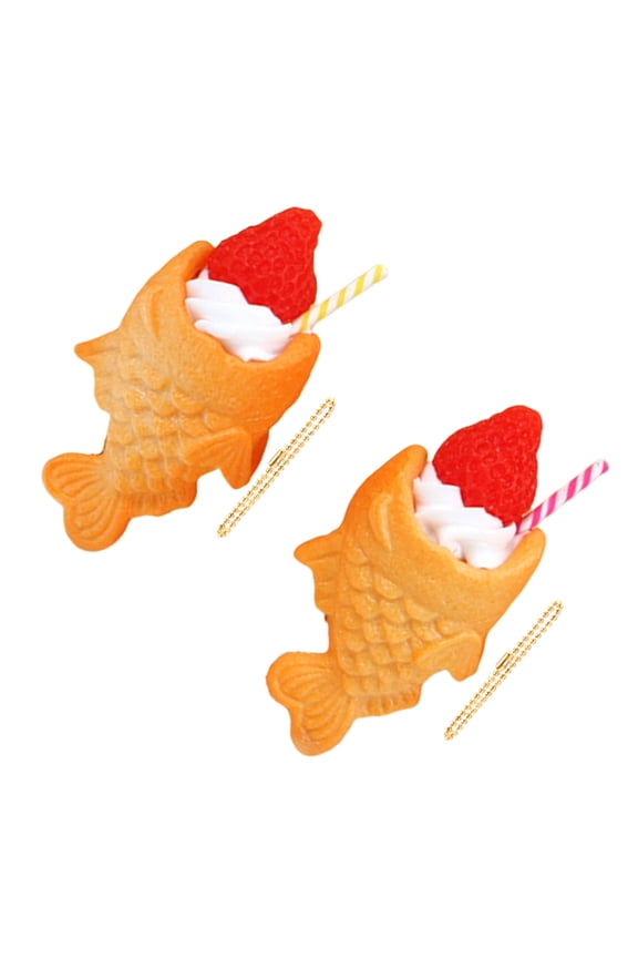 2 Pieces Lifelikes Taiyaki Fish Stylish Key Holder Sturdy PVC Craftsmanship Unique Gifts for Lovely Items Lovers
