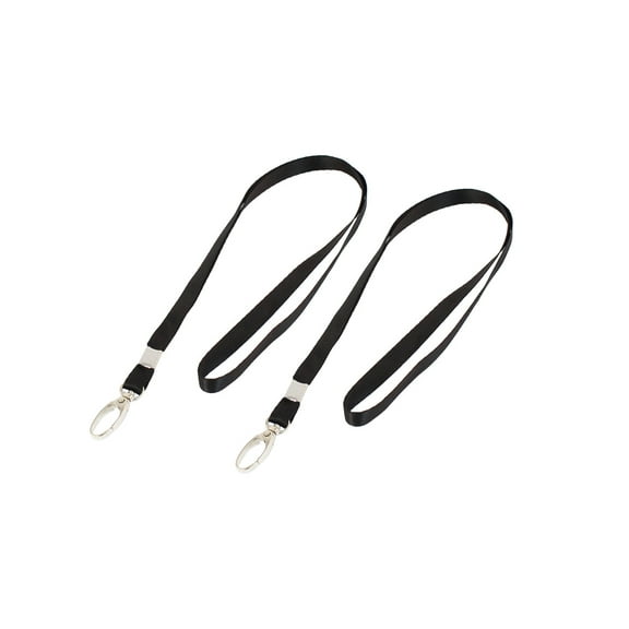 2 Pieces Lobster Closure Black Nylon Neck Strap Keys Holding Lanyard 16"