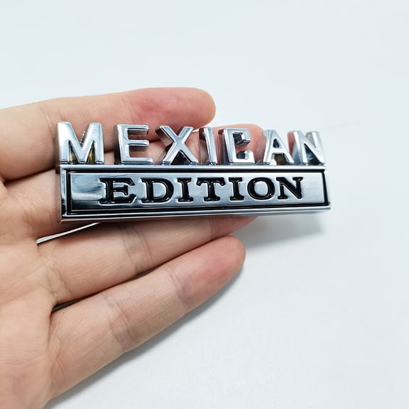 2 Pieces/Lot Mexican Edition Creative Metal Emblem Badge Sticker for Pickup Trucks SUV Hatchback Sedan Ornament Decorative Modified Car Decal (Sliver&Black)