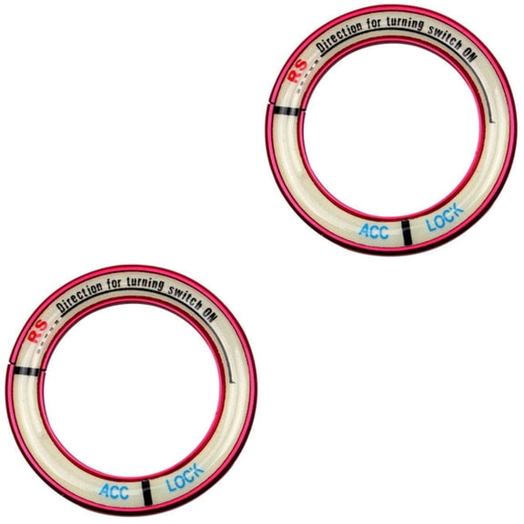 2 Pieces Luminous Ring Sticker Car Ignition Cover Decal Toggle Switches Red