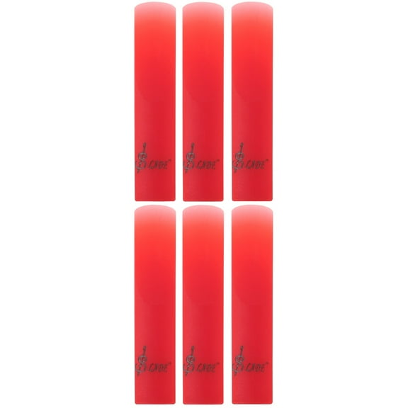 HEALEEP Resin Clarinet Reeds Red for Professional Use and Friends 6Pcs 2.59X0.43X0.08In