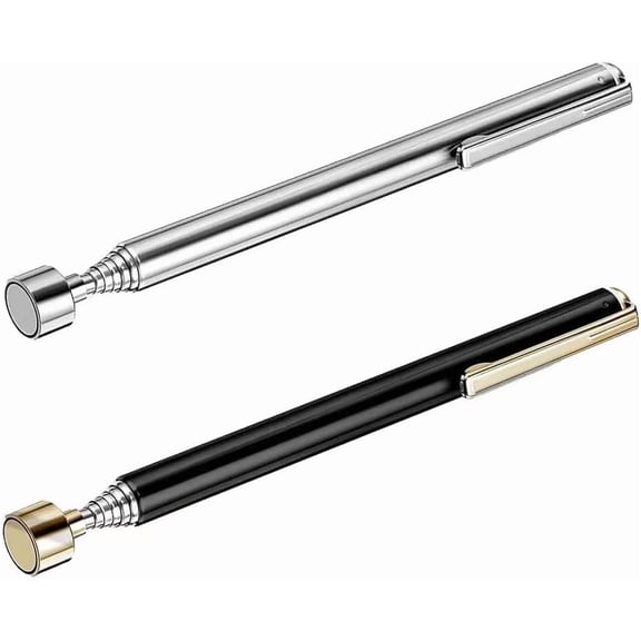 2 Pieces Magnetic Telescoping Pick-Up Tool with Pocket Clip 3 Lb Extendable Magnetic Grabber Reacher Tools 25 Inch Flexible Magnet Retrieval Stick Gadget Suitable Gifts for Men