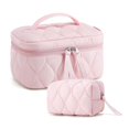 thumbnail image 1 of 2 Pieces Makeup Bag Large Checkered Cosmetic Bag Capacity Canvas Mix Travel Toiletry Bag Organizer Cute Makeup Brushes Aesthetic Accessories Storage Bag for Women (c), 1 of 3