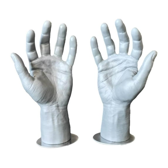 2 Pieces Male Hand Model Mannequin Magnetic Base PVC Material Jewelry Display Practice Painting Halloween