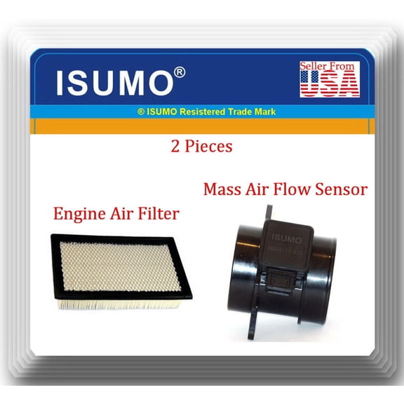 (2 Pieces) Mass Air Flow Sensor Engine Air Filter Fits: Kia Rio 2001-2005