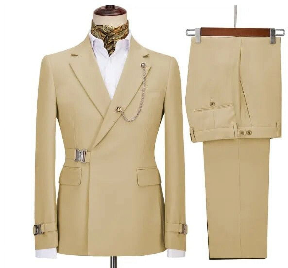 2 Pieces Men's Business Suits Regular Fit Notch Lapel Prom Tuxedos For ...