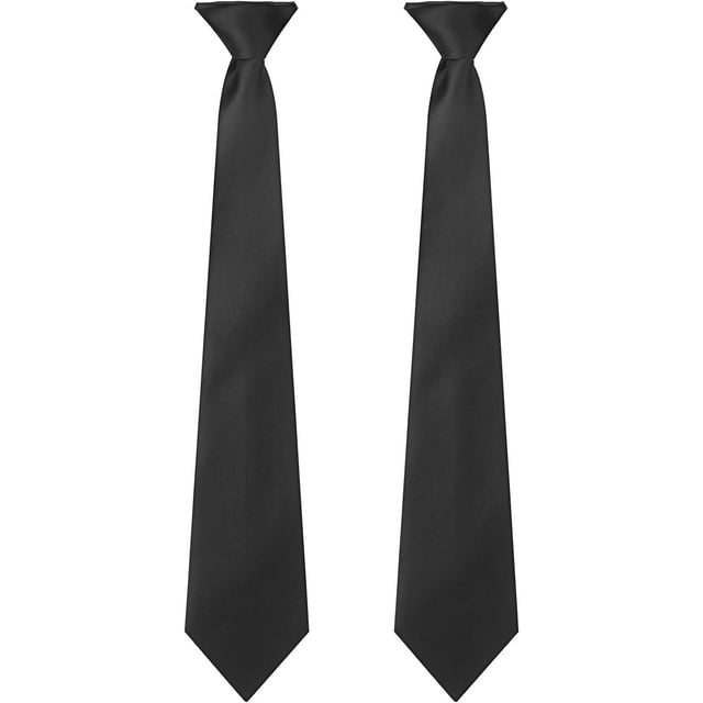 2 Pieces Men's Clip on Ties 20 Inches Solid Color Clip on Ties Pre Tied ...