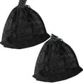 thumbnail image 1 of 2 Pieces Mesh Stuff Sack, 12.2 x 15.9 Inch Durable Nylon Mesh Drawstring Laundry Bag for Rinsing Beach Toys, Seashell Collecting, Mesh Bags and Travel (Black), 1 of 6