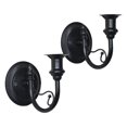 thumbnail image 1 of 2 Pieces Metal Candle Sconces Wall Mounted Holder Rustic Candlestick Iron Construction for Wedding Anniversary, 1 of 7
