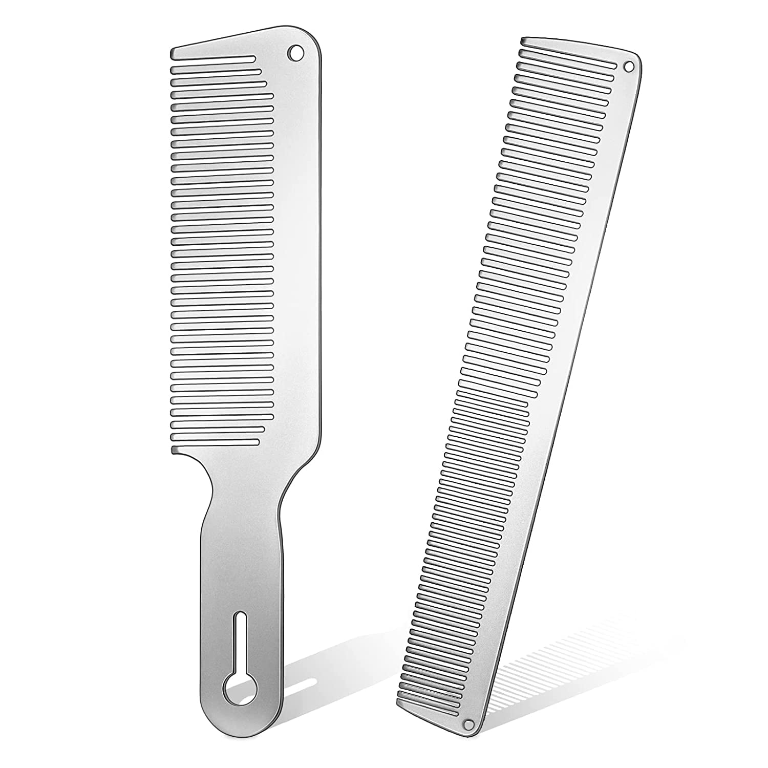 2 Pieces Metal Comb Set Metal Barber Comb Stainless Steel Blending Comb