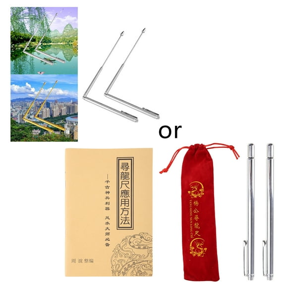 2 Pieces Metal Dowsing Rods Water Detector Tool Adjustable Finding Paranormal Energy Lost Items Underground Water