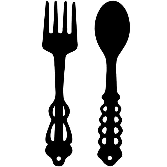 2 Pieces Metal Fork Spoon Wall Decor - Big Black Large Kitchen Rustic Wall Sign - Farmhouse Hanging Art for Dining Room, Restaurant & Apartment 2026