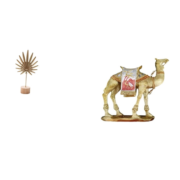2 Pieces Metal Leaf Statue Camel Figurine Resin Animal Ornament Artistic Design for Home Shelf Office Table