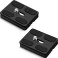 thumbnail image 1 of 2 Pieces Metal Quick Release Plate with 1/4''-20 Camera Screw Tripod Mount Plate Fits Standard for DSLR Camera Tripod Ball Head, Black (PU50), 1 of 6