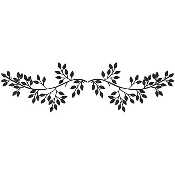 2 Pieces Metal Tree Leaf Wall Decor Vine Olive Branch Leaf Wall Art Wrought Iron Scroll Sculptures Above the Bed, Living Room, Outdoor Decoration (Classic Style,Black)