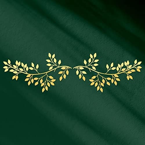 2 Pieces Metal Tree Leaf Wall Decor Vine Olive Branch Leaf Wall Art Wrought Iron Scroll Sculptures Above the Bed, Living Room, Outdoor Decoration(Classic Style,Gold)