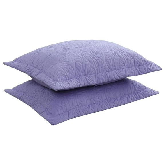 2 Pieces Microfiber Quilted Pillow Shams Soft Pillow Covers with Envelope Closure King Size(Lavender)