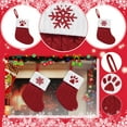 thumbnail image 1 of 2 Pieces Mini Christmas Stockings Fireplace Hanging Stockings Burgundy Red Knit Stocking Winter Holiday Stockings Gift Holding Bag for Home Christmas Decoration Party Favor Supplies, 1 of 7
