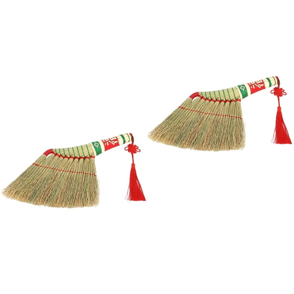 LITINKIMI Short Handle Broom Multi Durable for Hard to Reach Areas 2Pcs