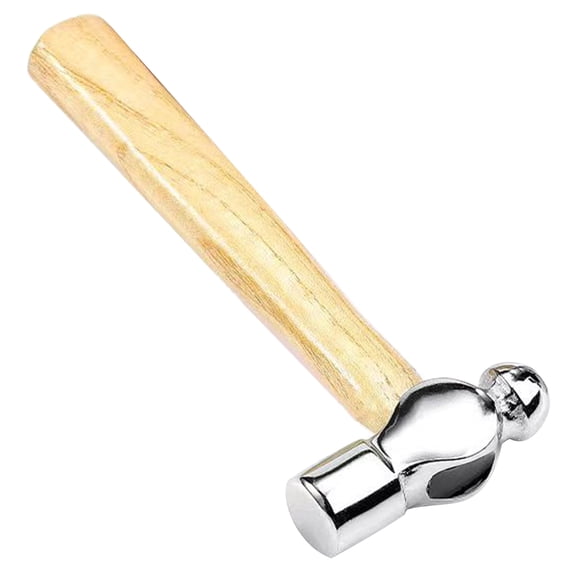 2 Pieces Mini Hammer Set Round Head Hammer with Wooden Handle Jewelry Making Tools for Mechanical Workshop Construction