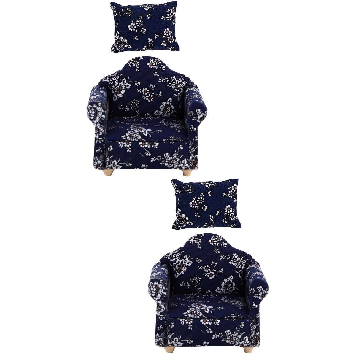 2 Pieces Mini Sofa Kids Couch Toy Sofa with Pillow Play House Sofa Kids