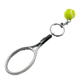 thumbnail image 1 of 2 Pieces Mini Tennis Racket Keychain Key Ring, Fashionable Alloy Tennis Ball Split Ring Keychain for Sport Lovers Team, 1 of 8