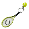 thumbnail image 1 of 2 Pieces Mini Tennis Racket Keychain Key Ring, Fashionable Alloy Tennis Ball Split Ring Keychain for Sport Lovers Team, 1 of 8