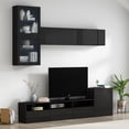 thumbnail image 1 of 2 Pieces Modern TV Stand For TVs Up To 75", Media Console With Ample Storage Space, Entertainment Center With Floating Storage Cabinets For Living Room, 1 of 9