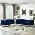 thumbnail image 1 of 2 Pieces Modern Velvet Sofa Set, Jeweled Button Tufted Modular Sectional Couch with Pillows Removable Cushions Metal Legs for Living Room Office, 1 of 18