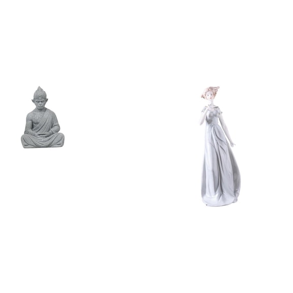 2 Pieces Monkey Buddha Statue Girl Figurine Ceramic Material for Indoor Outdoor Living Room Decor