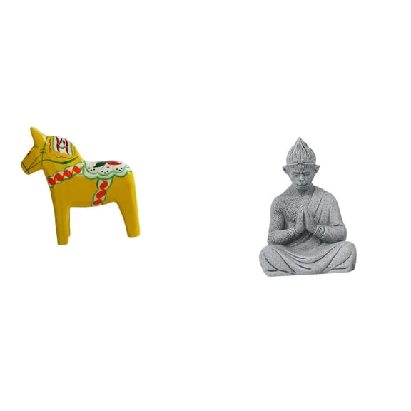 2 Pieces Monkey Statue Dalecarlian Horse Figurine Buddhist Animal Sculpture Compact Size for Hotel Patio Ornament